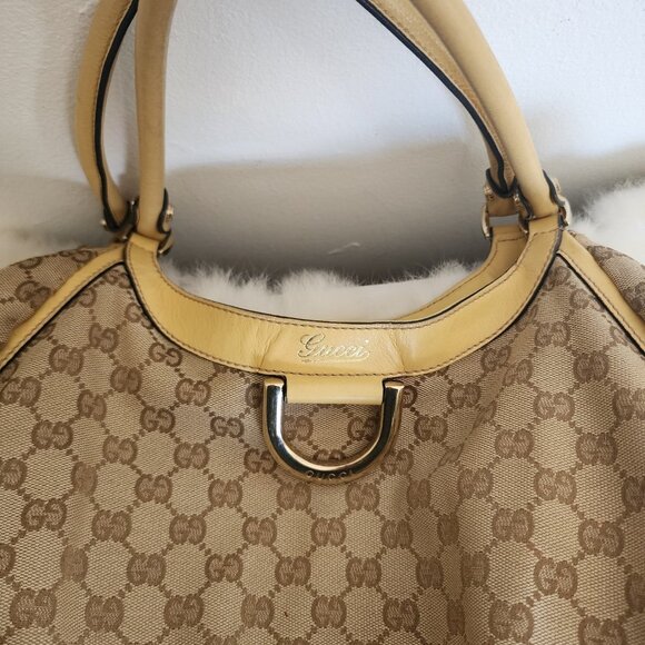 Gucci GG Canvas Abbey Line Purse Brown Beige Monogram Shoulder Bag Purse - Picture 12 of 16